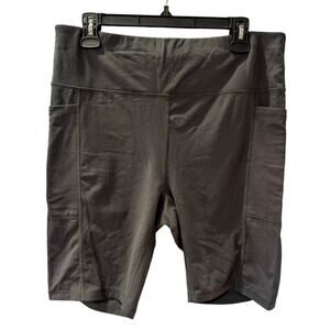 GAME Gray Athletic Bike Shorts Black Lycra‎ Side Pockets Size M Stretch Active